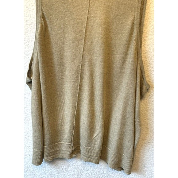 MICHAEL‎ Michael Kors Sweater Vest L XL Beige Oversized Button Up Lightweight - Picture 7 of 9